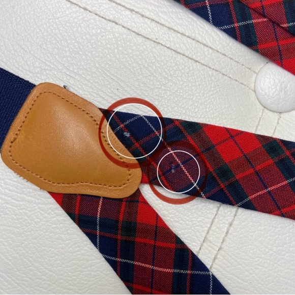 Pendleton Red Plaid Wool Button On Suspenders - Picture 11 of 11